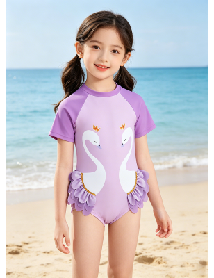 swan pring girl one-piece swimwear